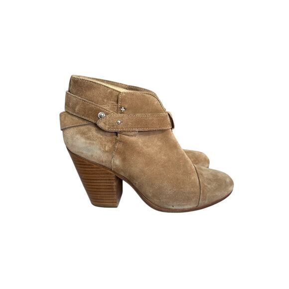 Rag & Bone Womens Harrow Suede Ankle Boot Minimalist Biker Moto 38.5 Brown - Picture 3 of 9